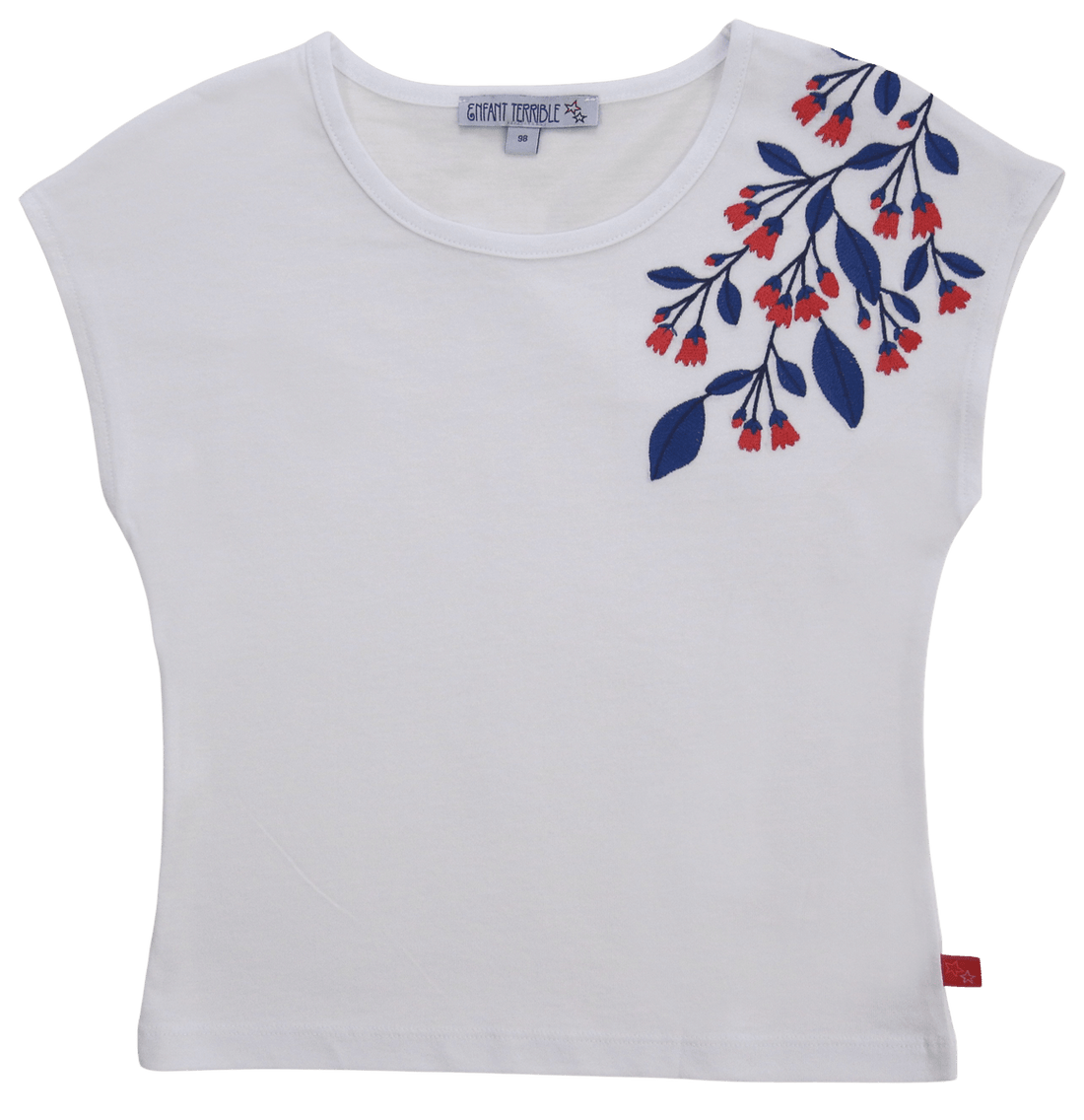 T-Shirt mit Blütenstickerei