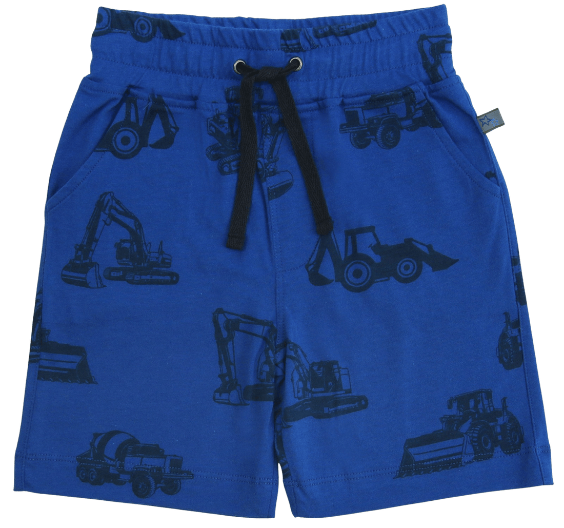 Jersey Shorts mit Baufahrzeugapplikation