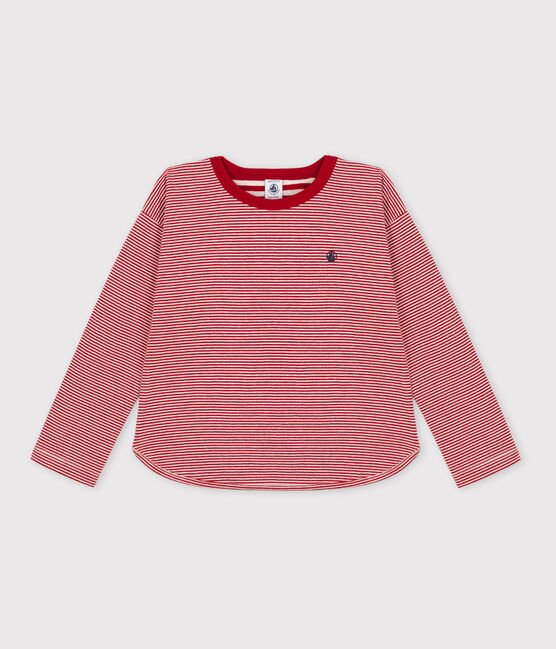 Langärmliges Kinder-T-Shirt aus Doppeljersey gestreift