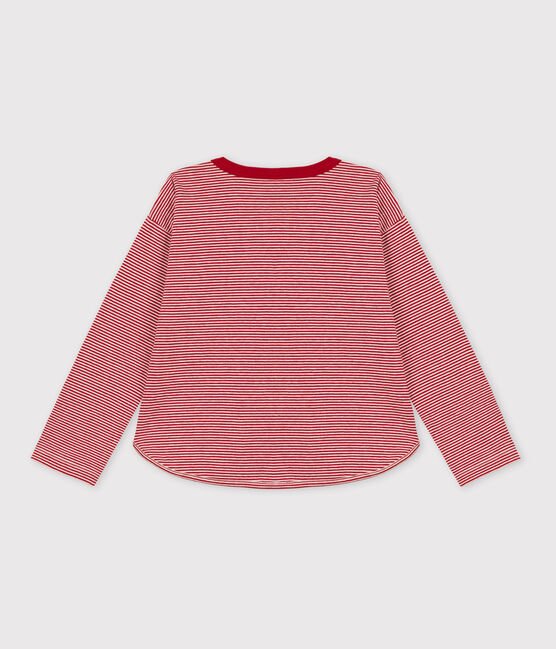 Langärmliges Kinder-T-Shirt aus Doppeljersey gestreift