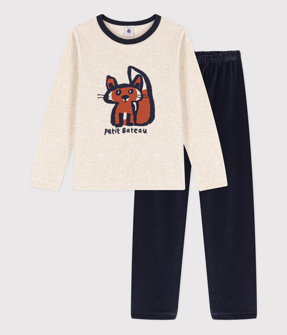 Samt-Pyjama mit Eichhörnchenmotiv