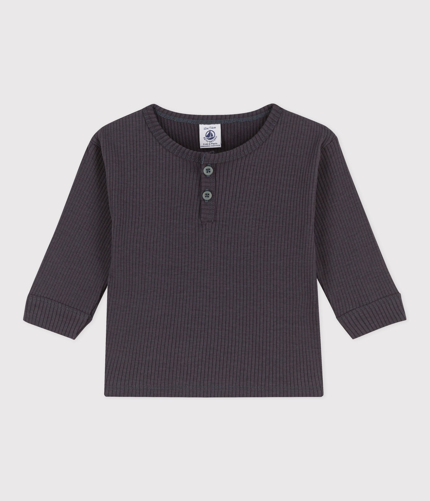 Langärmliges Baby-T-Shirt aus Rippstrick